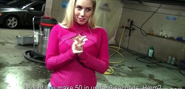  Czech girl Ellen flashes tits and fucked for some cash